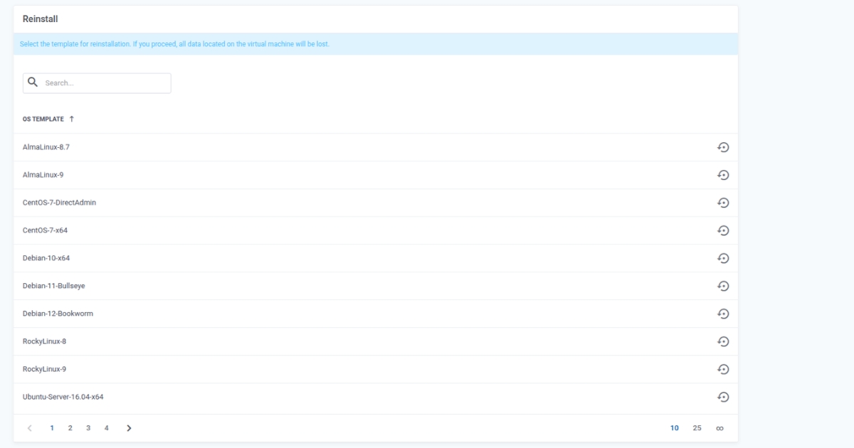 Hướng dẫn cài lại hệ điều hành VPS chi tiết 25 Chọn hệ điều hành