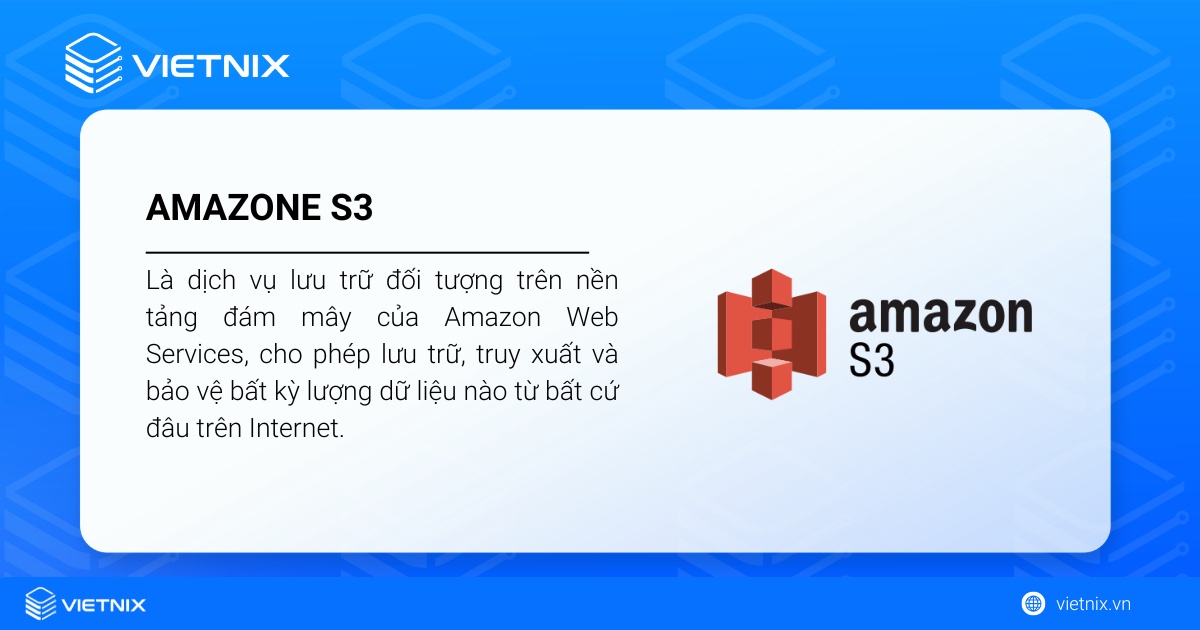 Amazon S3 là dịch vụ lưu trữ đối tượng trên nền tảng đám mây của AWS