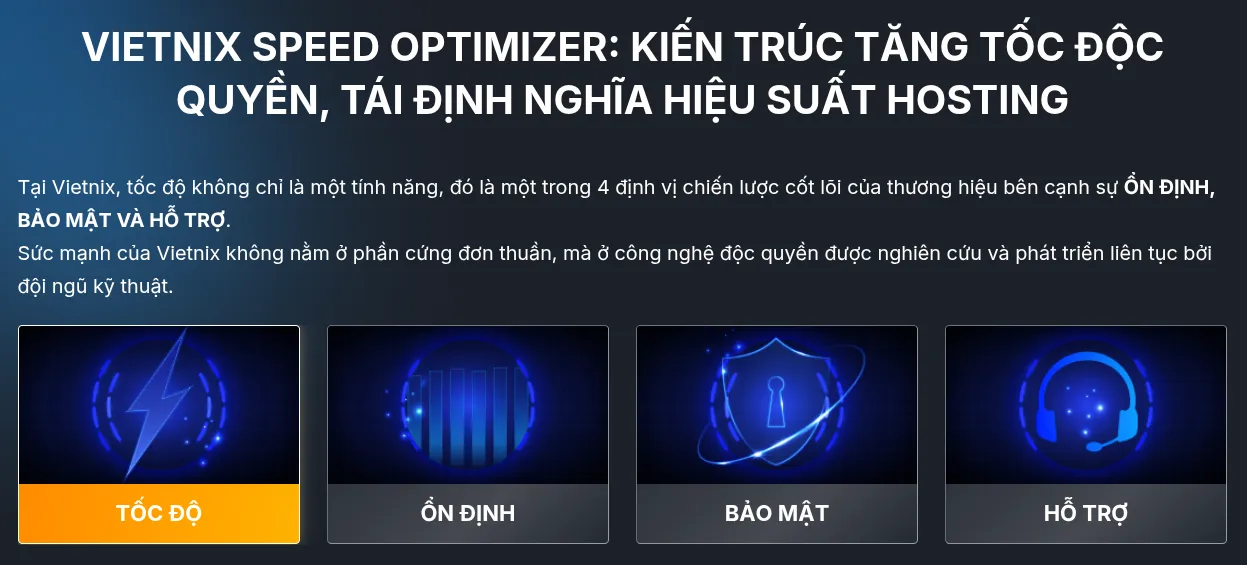 Vietnix Speed Optimizer: Tối ưu hệ điều hành và kết nối mạng cho website tốc độ cao