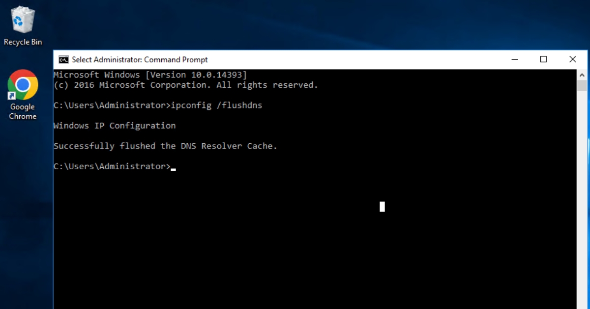 Không vào được tên miền: Nguyên nhân, cách khắc phục chi tiết 20 Chạy lệnh ipconfig /flushdns