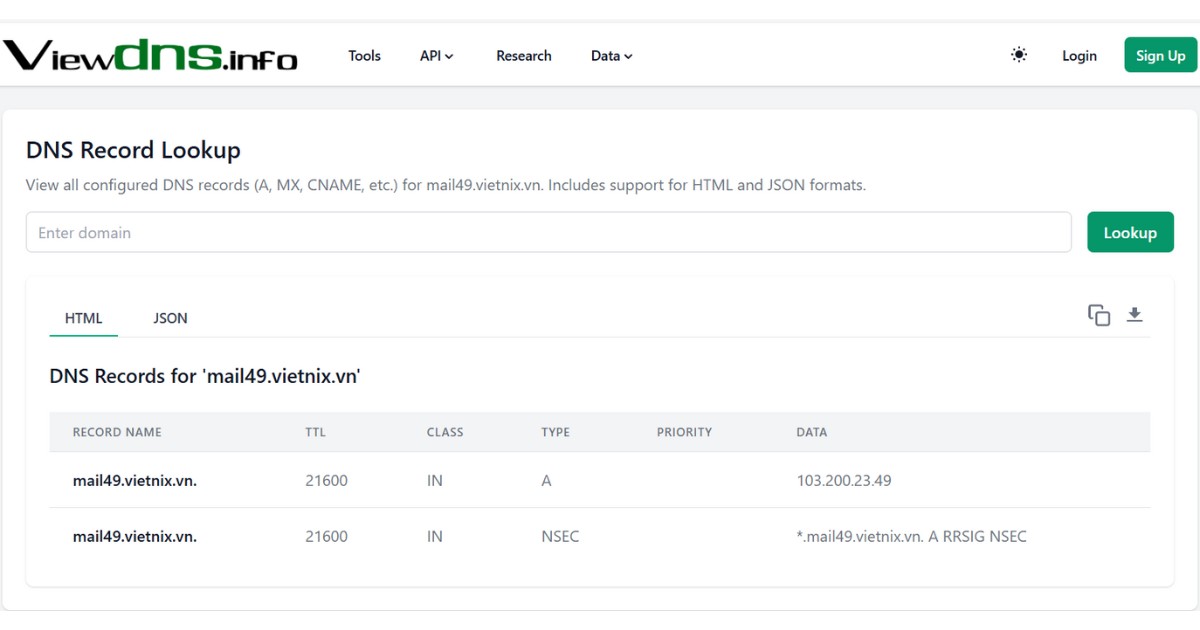 Kiểm tra DNS bằng các công cụ online