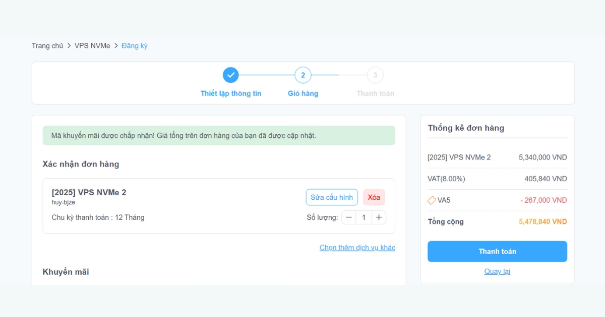 Reg VPS là gì? Hướng dẫn Reg VPS chi tiết từ A đến Z 22 Tiến hành thanh toán để hoàn tất