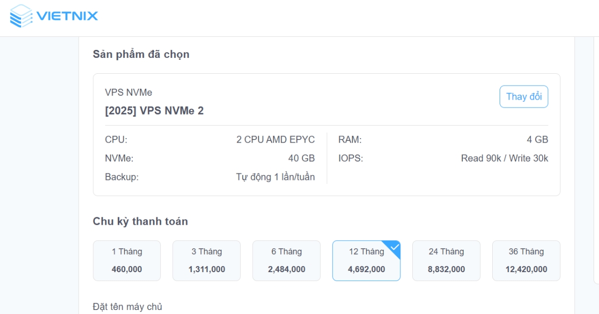 Reg VPS là gì? Hướng dẫn Reg VPS chi tiết từ A đến Z 21 Bạn cần thiết lập thông tin cho VPS của mình