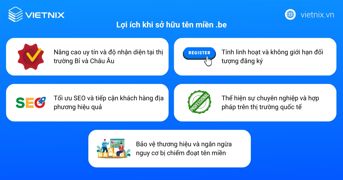 Tên miền .be là gì? Hướng dẫn đăng ký tên miền .be đơn giản 18 Lợi ích khi sở hữu tên miền .be