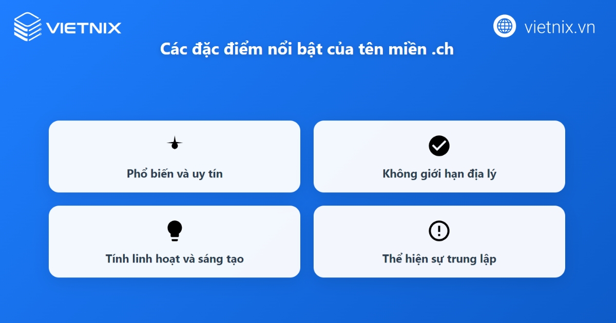 Đặc điểm của tên miền .ch