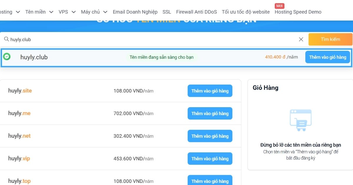 Chọn Thêm vào giỏ hàng