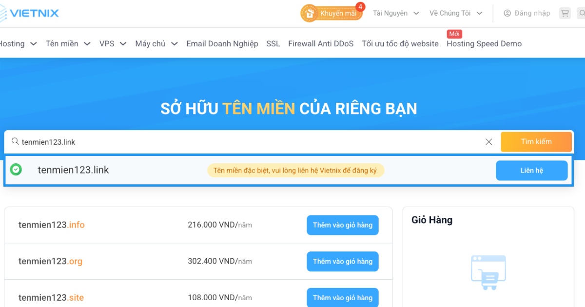 Bạn nhấn vào nút Liên hệ để được hỗ trợ