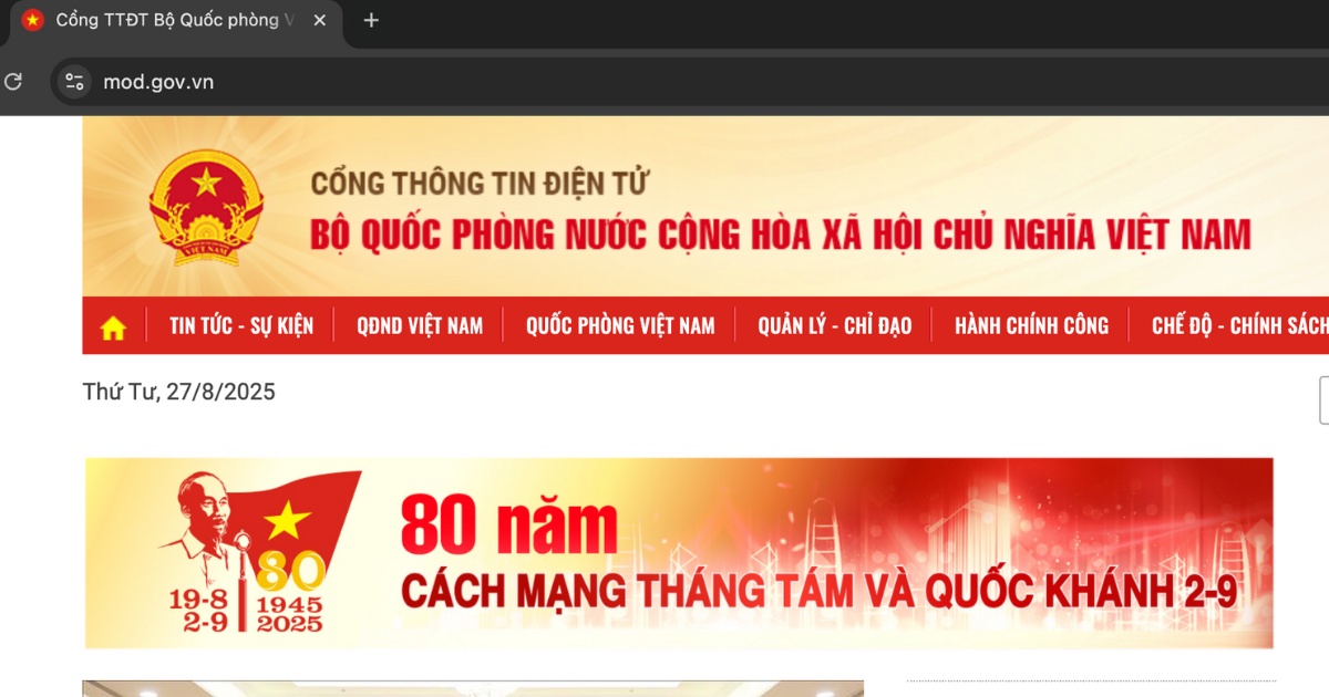 Địa chỉ tên miền .mod.gov.vn