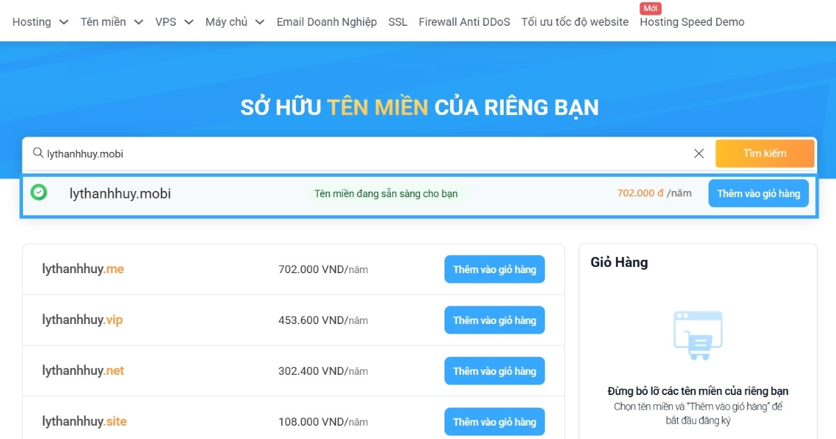 Nhấn vào mục Thêm vào giỏ hàng để tiếp tục giao dịch