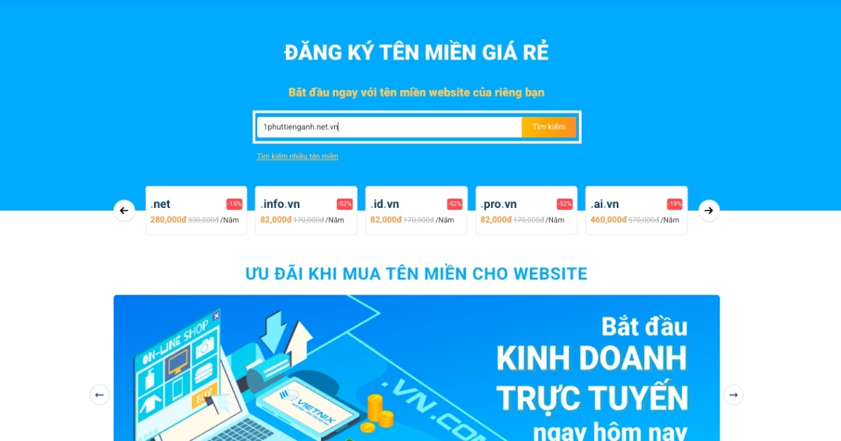 Quy trình đăng ký tên miền .net.vn