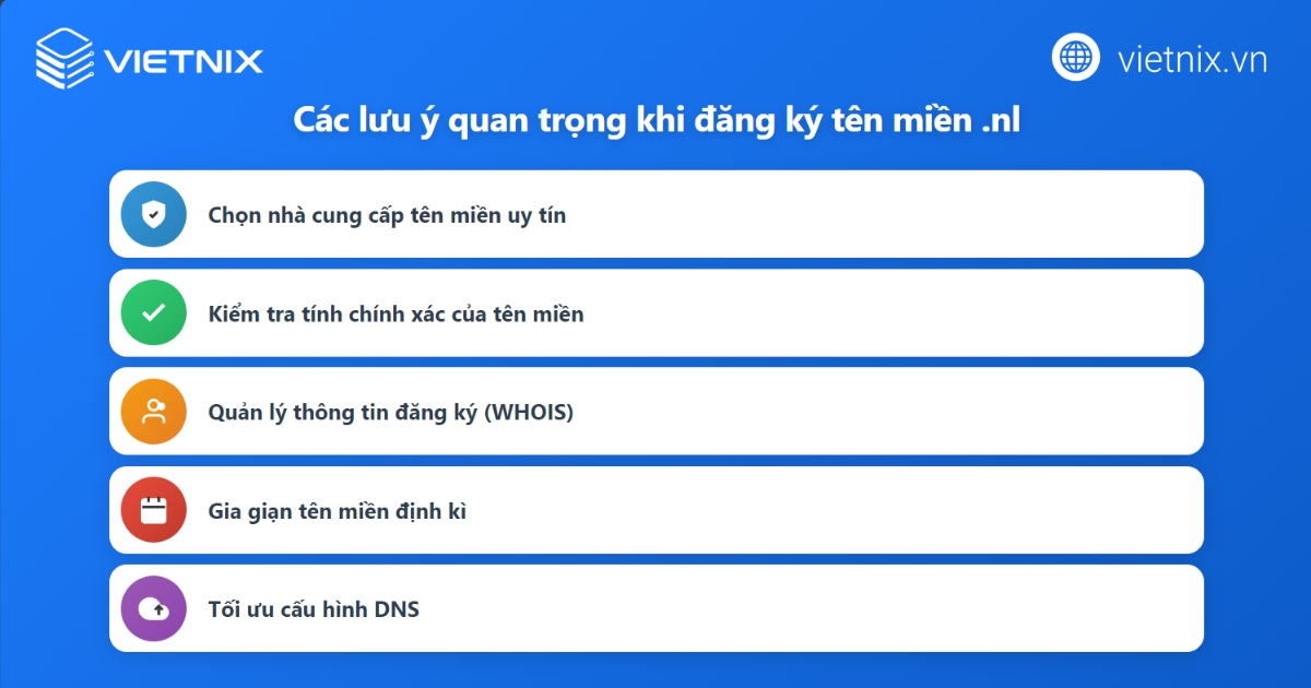 Những lưu ý quan trọng khi đăng ký tên miền .nl