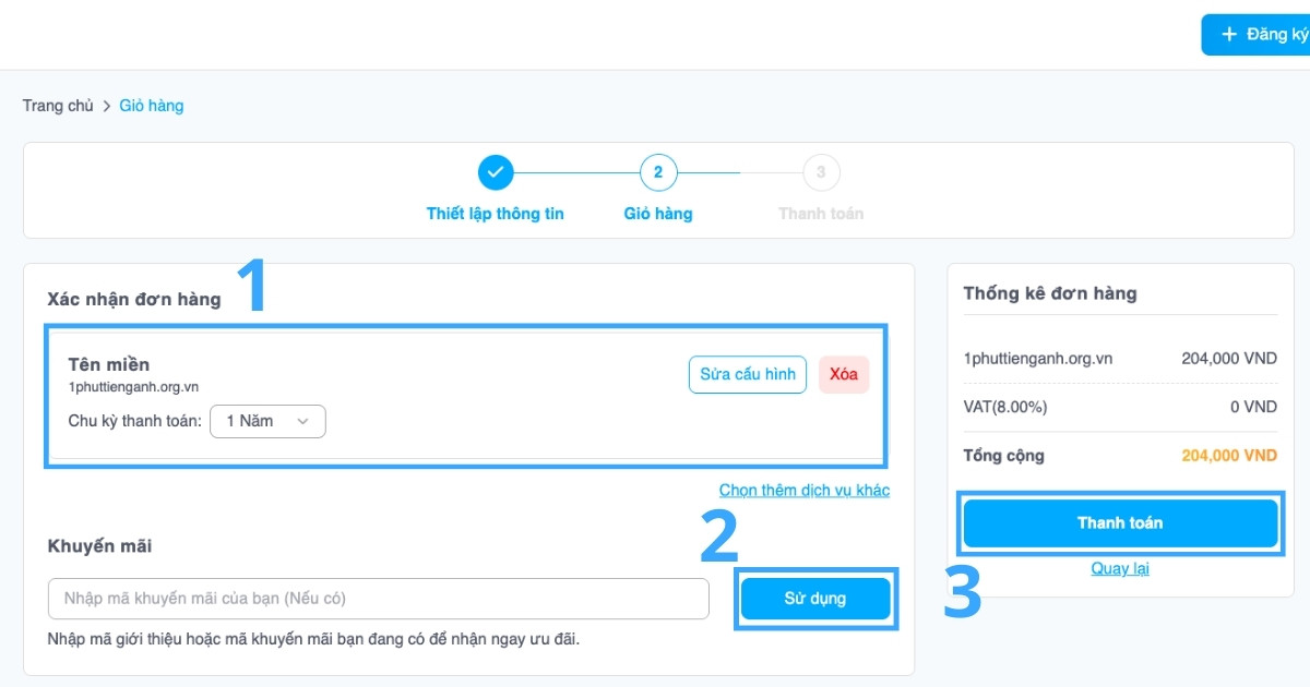 Quy trình đăng ký tên miền .org.vn tại Vietnix