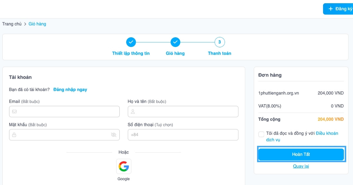 Quy trình đăng ký tên miền .org.vn tại Vietnix
