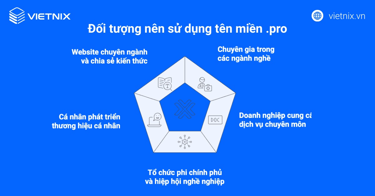 Đối tượng nên sử dụng tên miền .pro