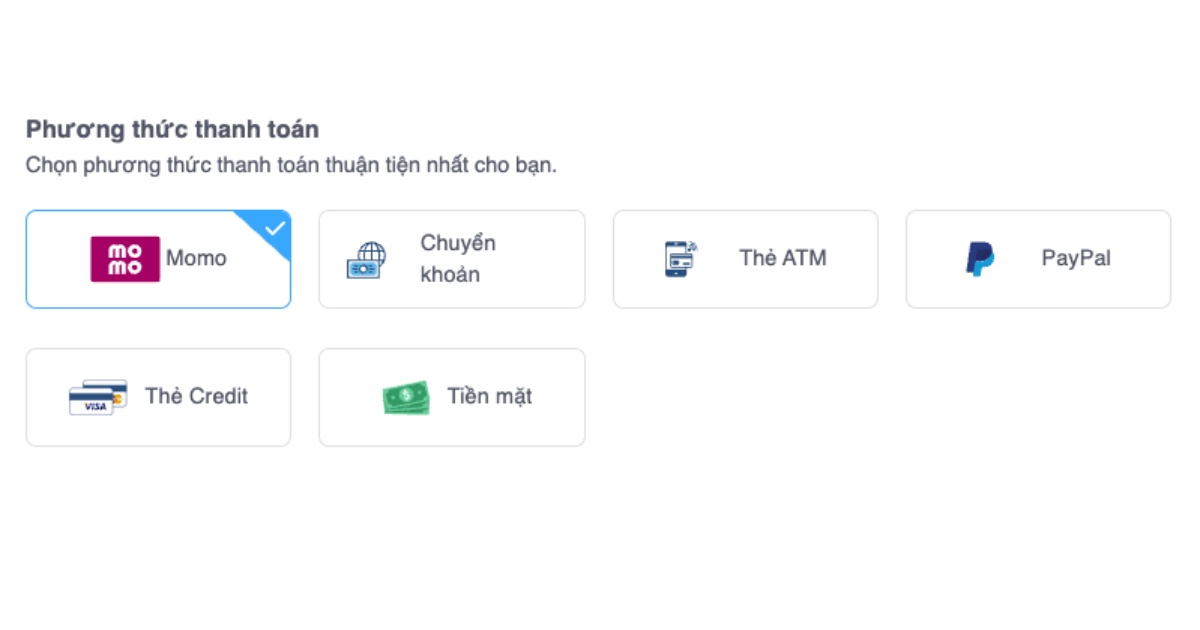 Bạn có thể lựa chọn hình thức giao dịch phù hợp nhất