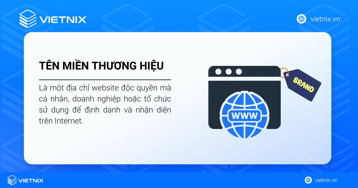 Tên miền thương hiệu là địa chỉ website độc quyền của doanh nghiệp trên Internet