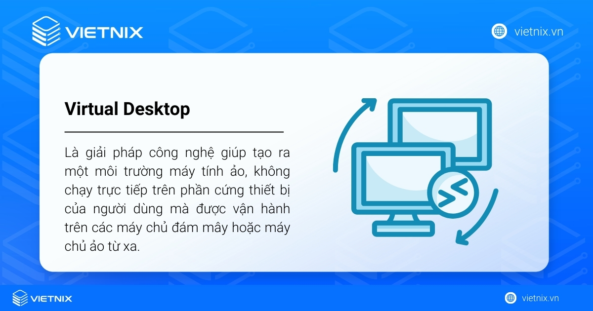 Virtual Desktop (Máy tính để bàn ảo) là giải pháp công nghệ giúp tạo ra một môi trường máy tính ảo