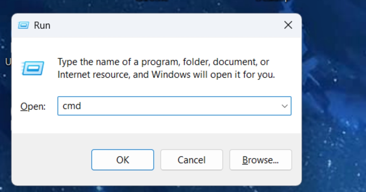 Bạn nhập từ khóa cmd