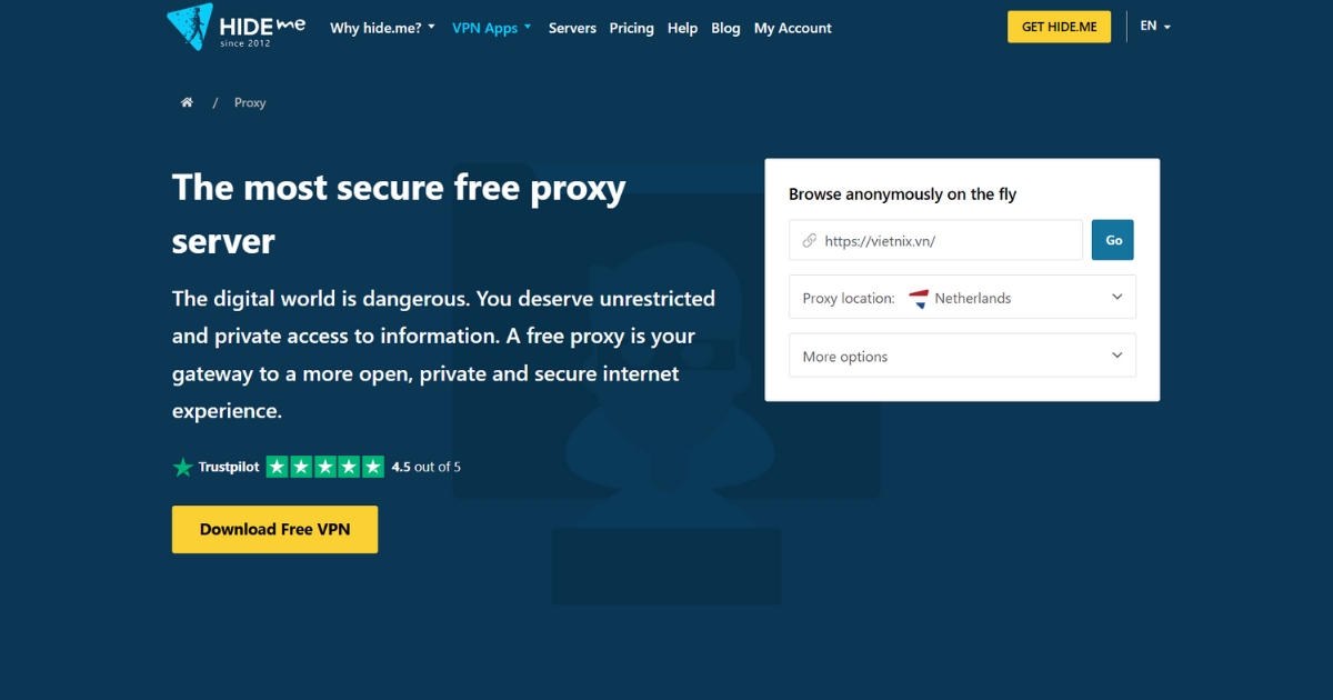 Nhập địa chỉ website cần truy cập