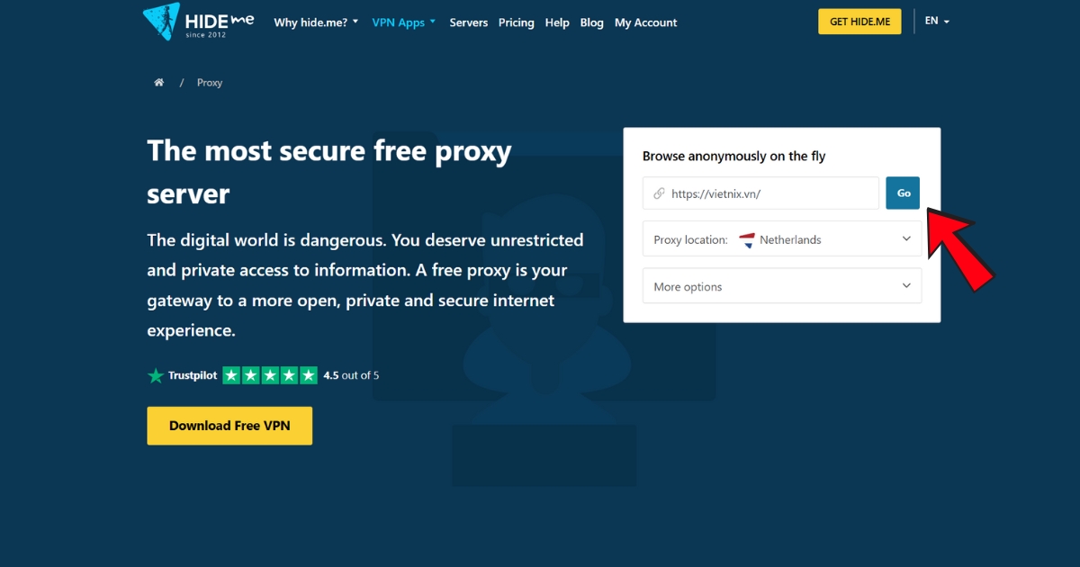 Bạn nhấn nút Go