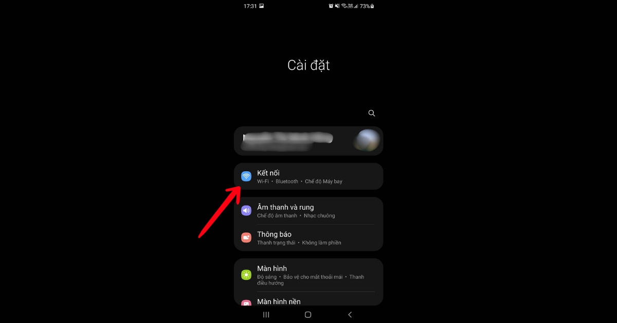 Bạn chọn mục Kết nối
