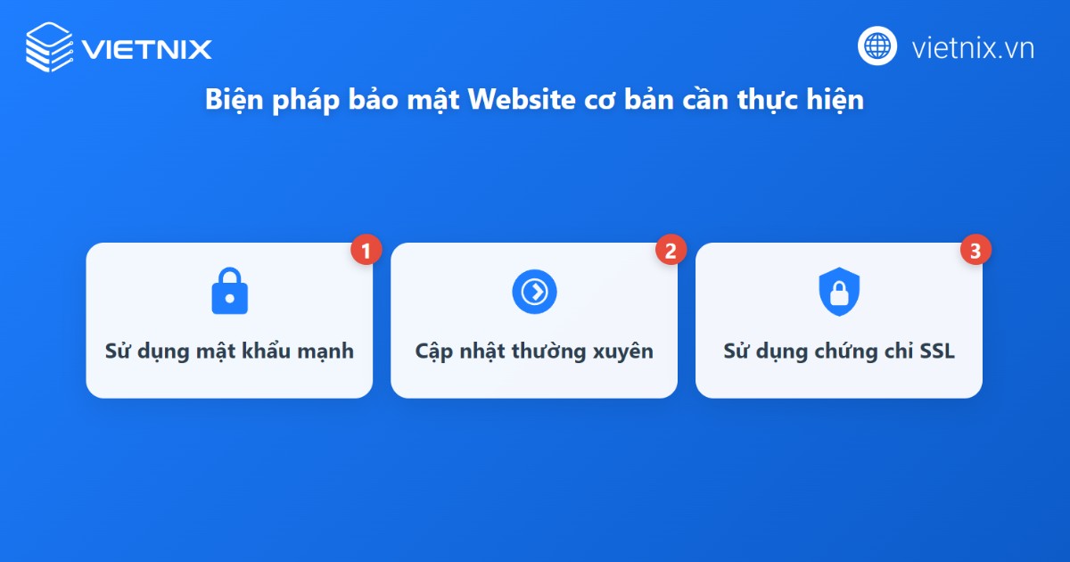 Các biện pháp bảo mật cơ bản cho website