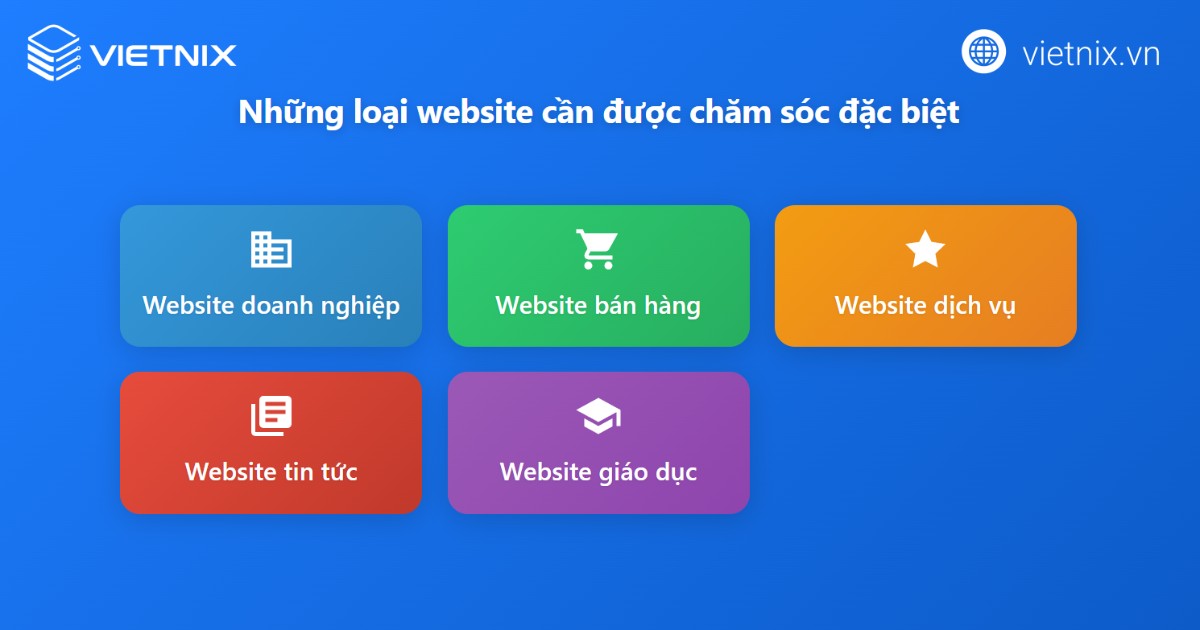 Một số website nào cần được chăm sóc
