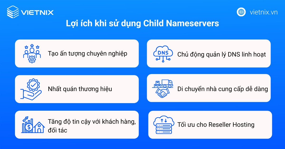 Lợi ích khi sử dụng Child Nameservers