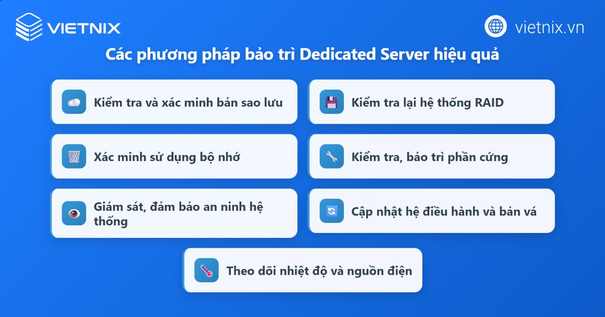 Các biện pháp bảo trì Dedicated Server