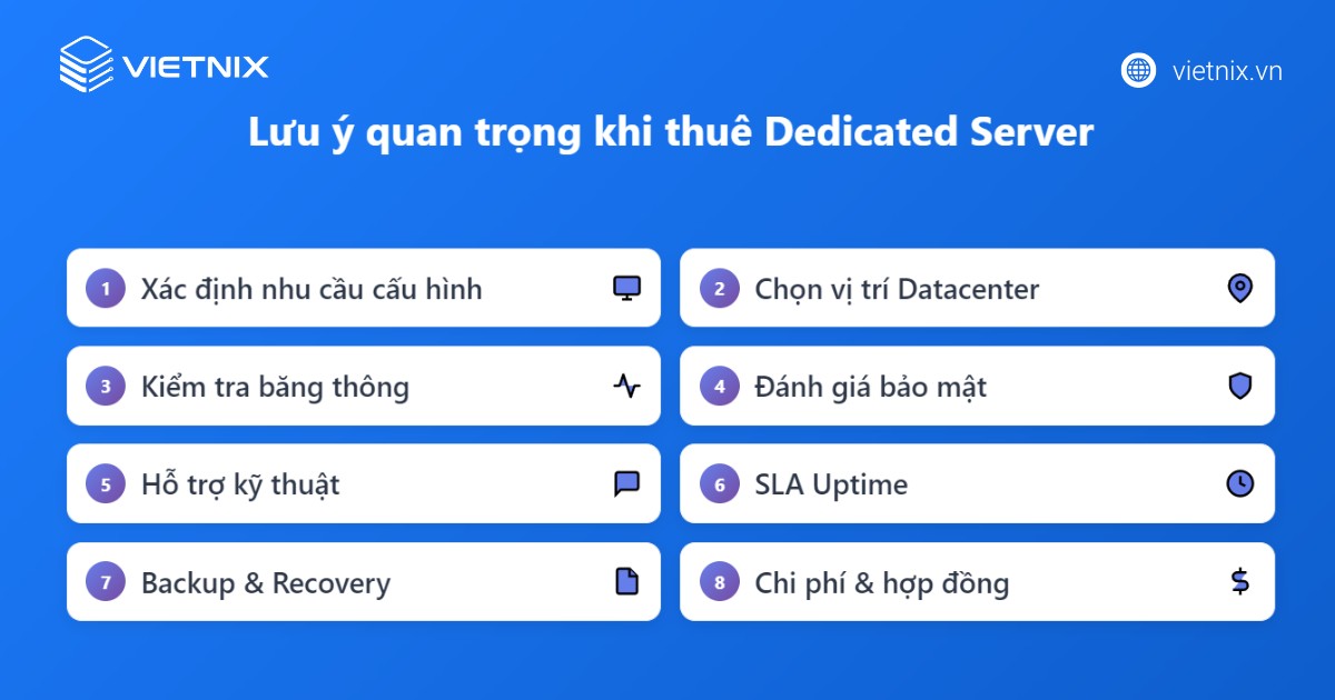 Lưu ý khi thuê Dedicated Server