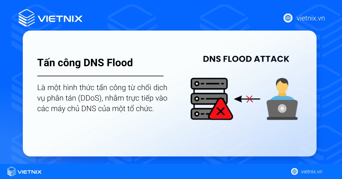 Tấn công DNS Flood nhắm trực tiếp vào máy chủ DNS