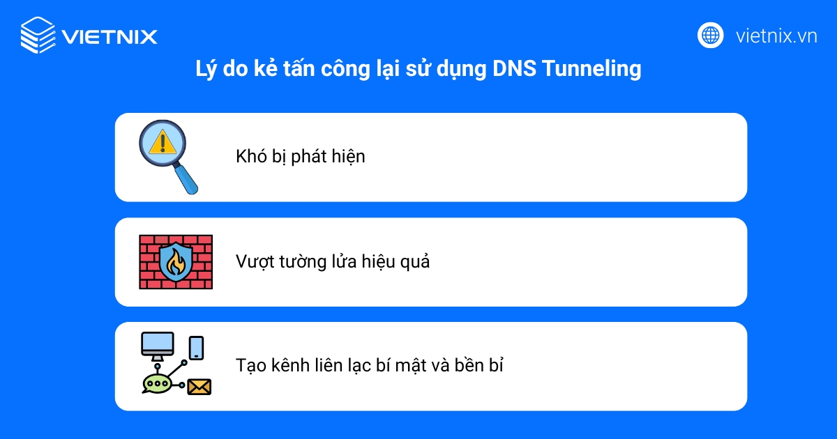 Lý do kẻ tấn công lại sử dụng DNS Tunneling