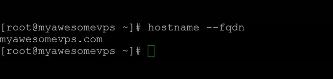 Bạn chỉ cần mở Terminal, nhập lệnh hostname –fqdn, hệ thống sẽ hiển thị FQDN của máy