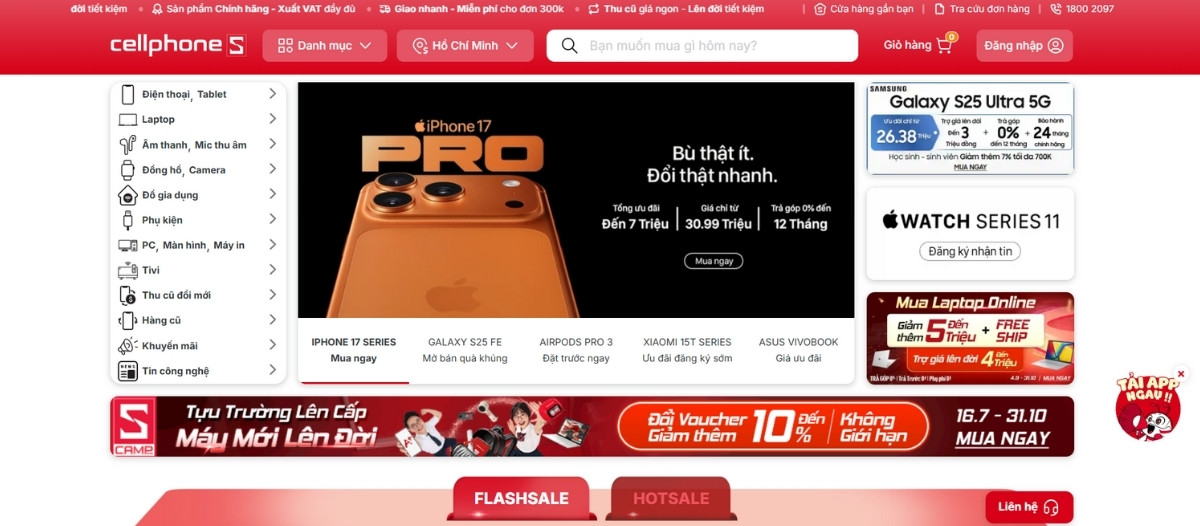 Trang chủ của Cellphones