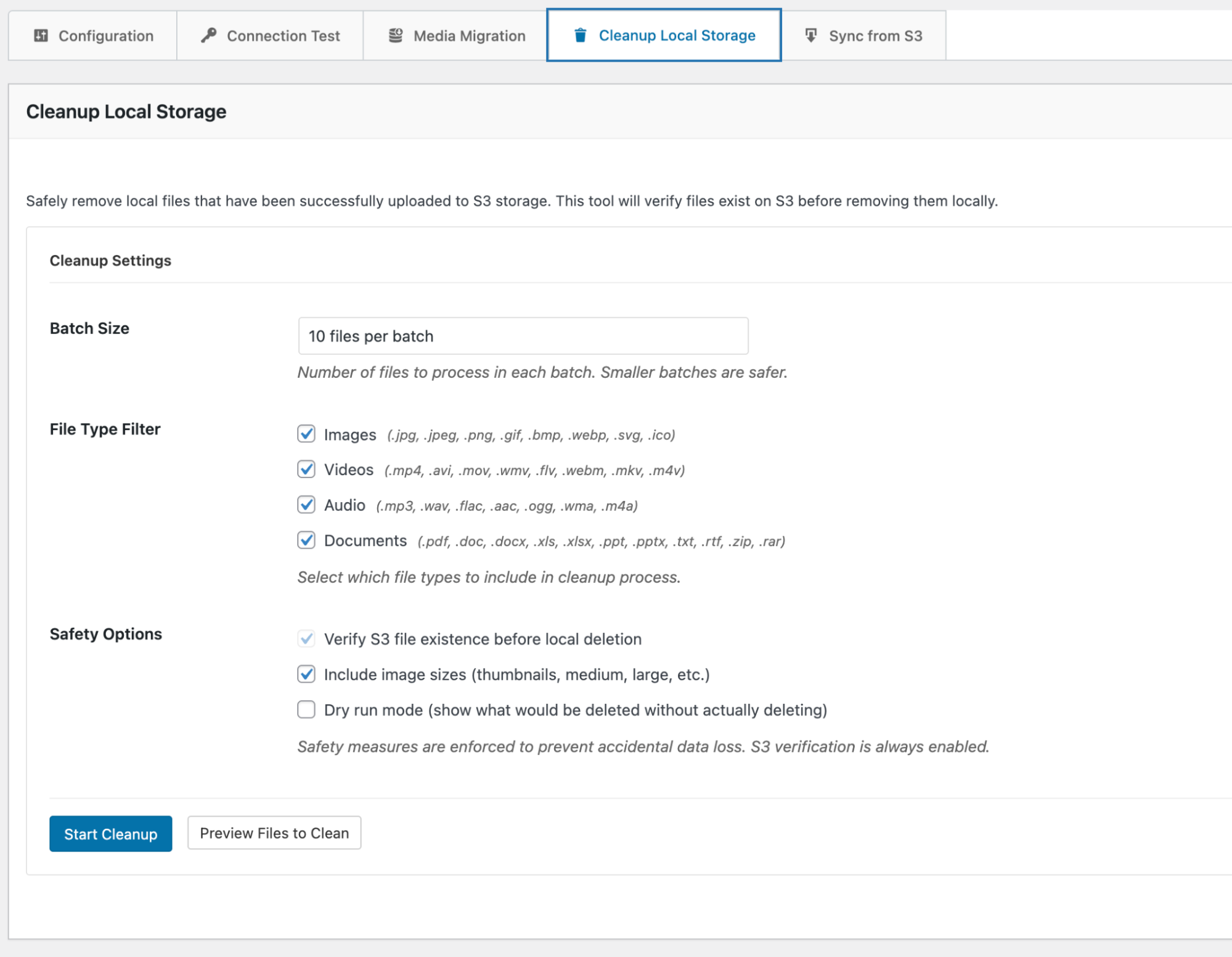 Các tính năng chính của plugin Vietnix Media Offloader