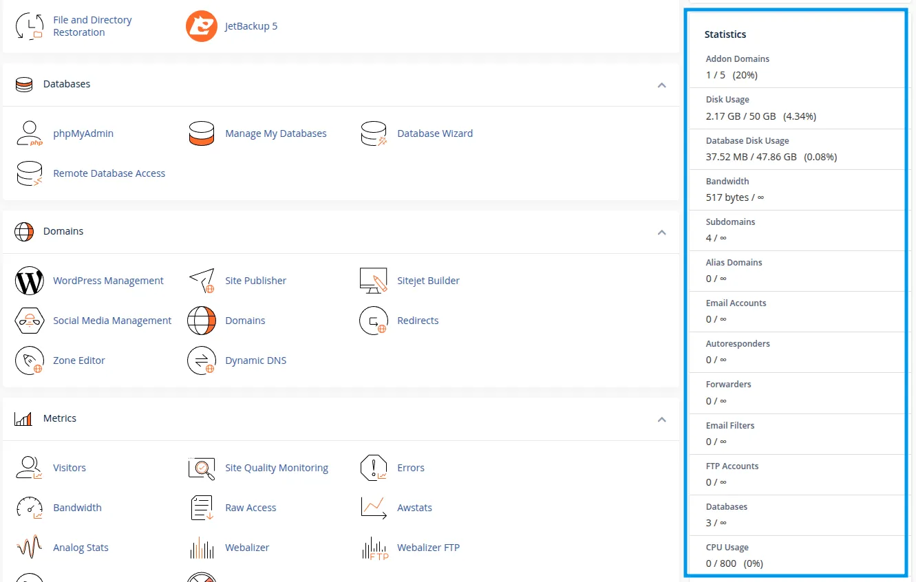 Xem tổng quan dung lượng