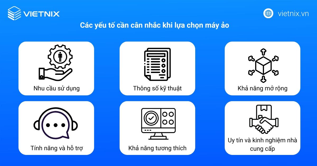 Các yếu tố cần cân nhắc khi lựa chọn máy ảo cho doanh nghiệp