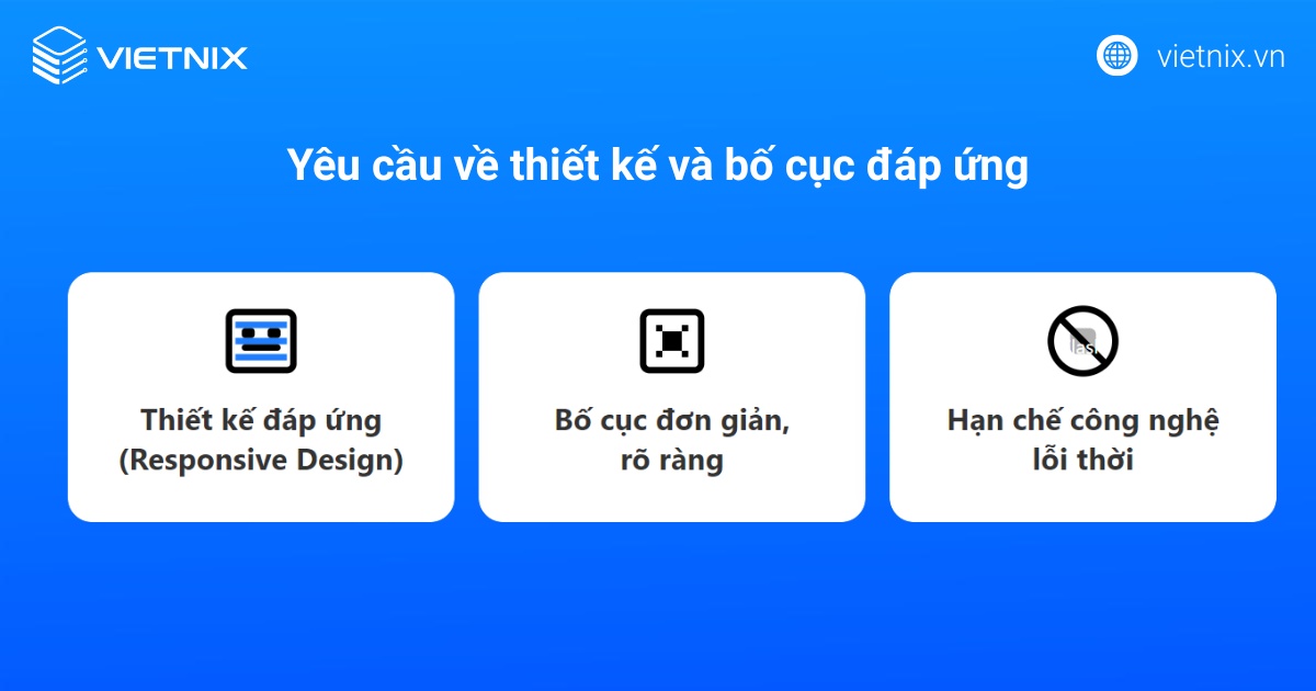 Yêu cầu về thiết kế và bố cục đáp ứng