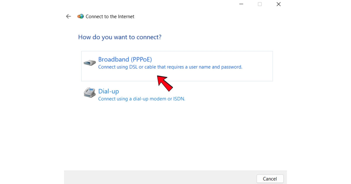 PPPoE là gì? Vai trò và ứng dụng của giao thức kết nối PPPoE 57 Sau đó, hãy chọn tiếp Broadband (PPPoE)