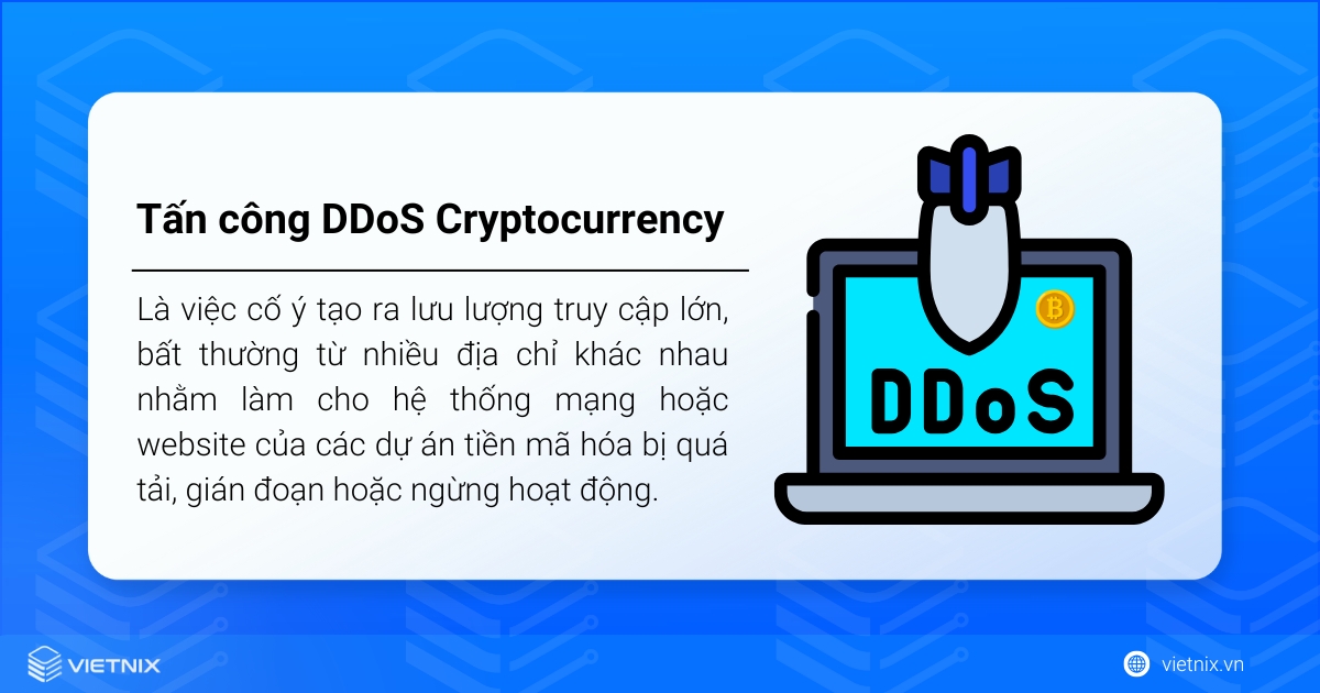 Tấn công DDoS trong lĩnh vực cryptocurrency là việc cố ý tạo ra lưu lượng truy cập lớn