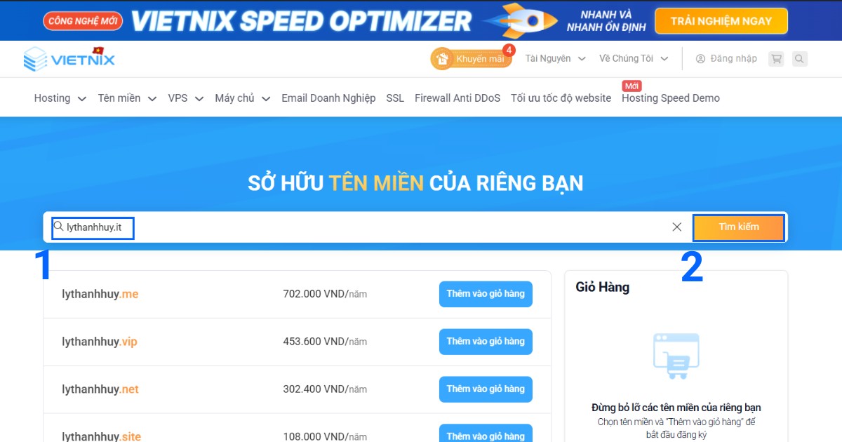 Tên miền .it là gì? Cách đăng ký tên miền .it chi tiết từ A đến Z 34 Nhập tên miền .it mong muốn vào ô tìm kiếm