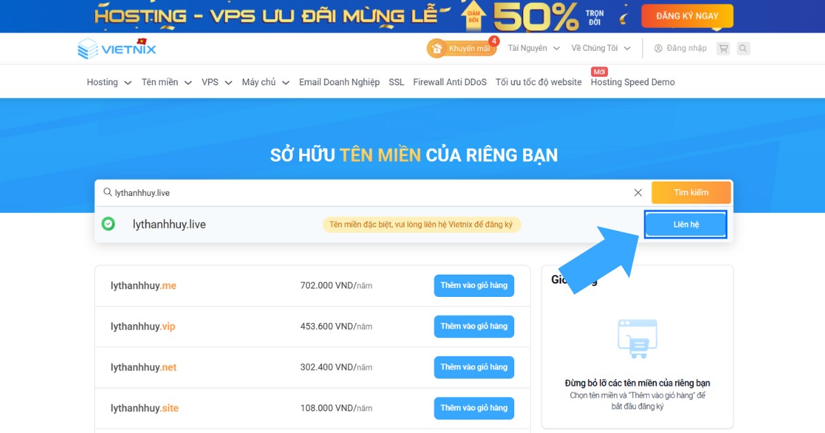 Chọn nút Liên hệ để nhận sự tư vấn