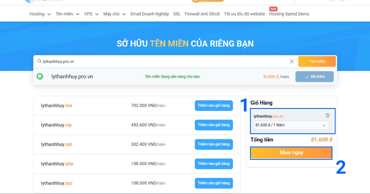 Kiểm tra lại thời hạn đăng ký và số tiền cần thanh toán