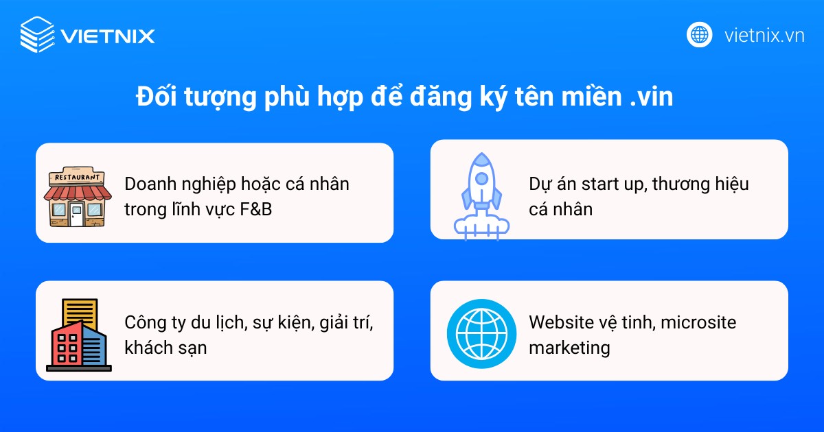 Đối tượng phù hợp để đăng ký tên miền .vin
