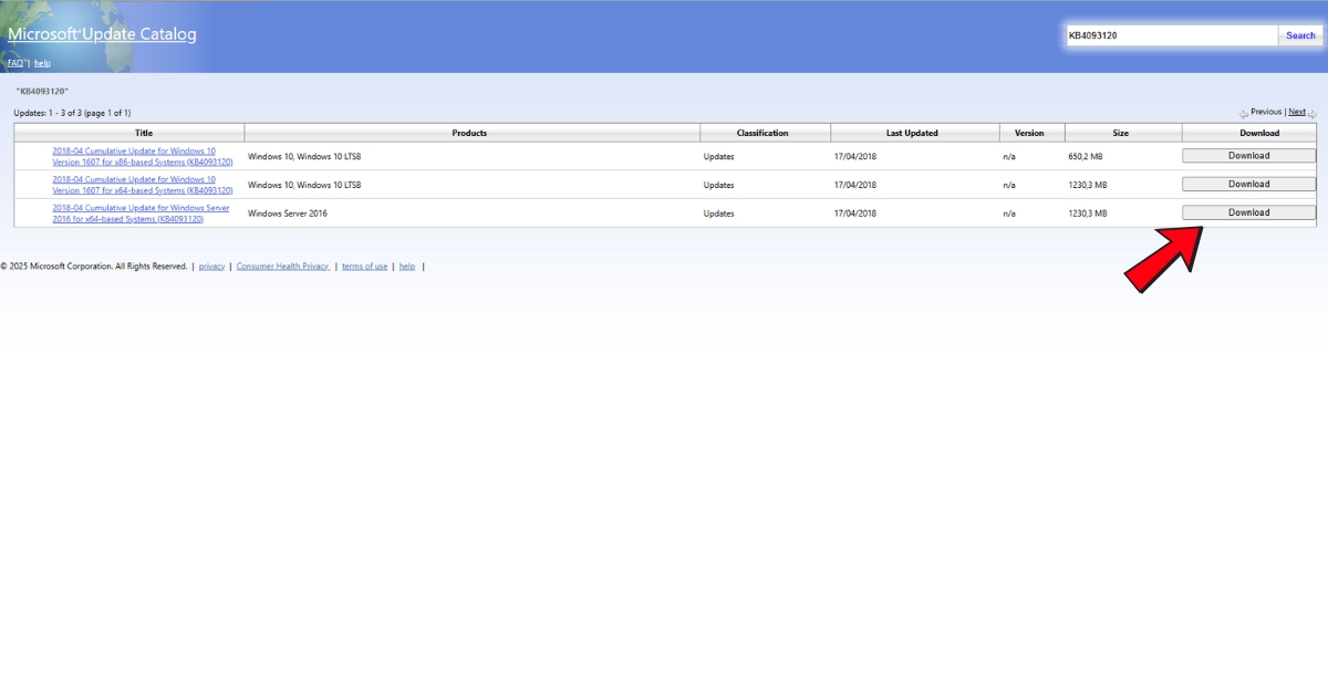 Tải về và cài đặt bản vá phù hợp