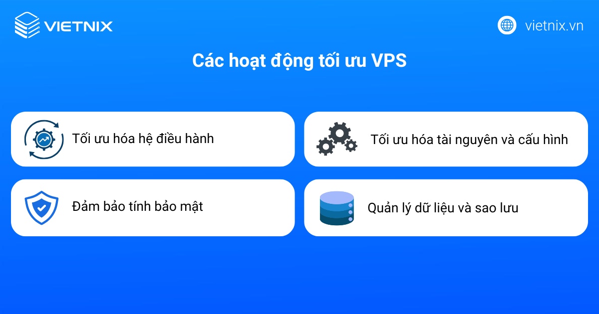 Các hoạt động cốt lõi cần thực hiện trong quá trình tối ưu VPS