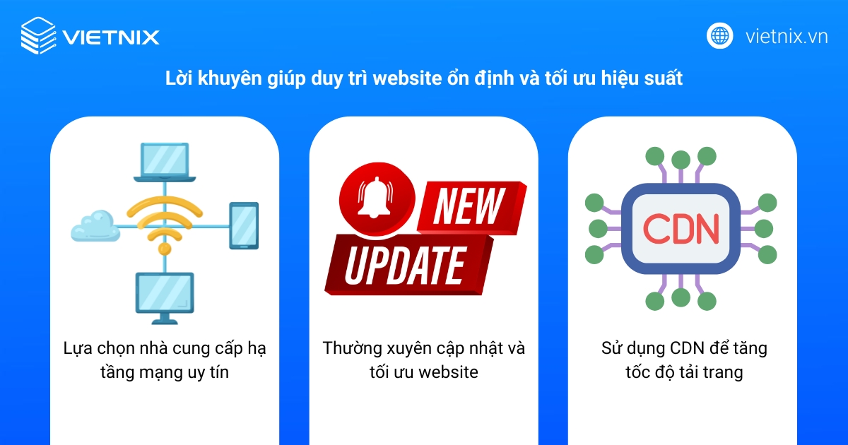 Lời khuyên giúp duy trì website ổn định và tối ưu hiệu suất