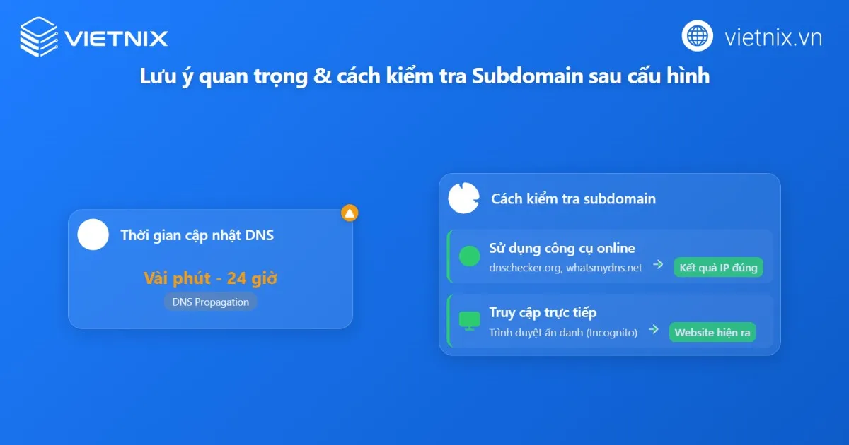 Lưu ý quan trọng sau khi trỏ subdomain về hosting