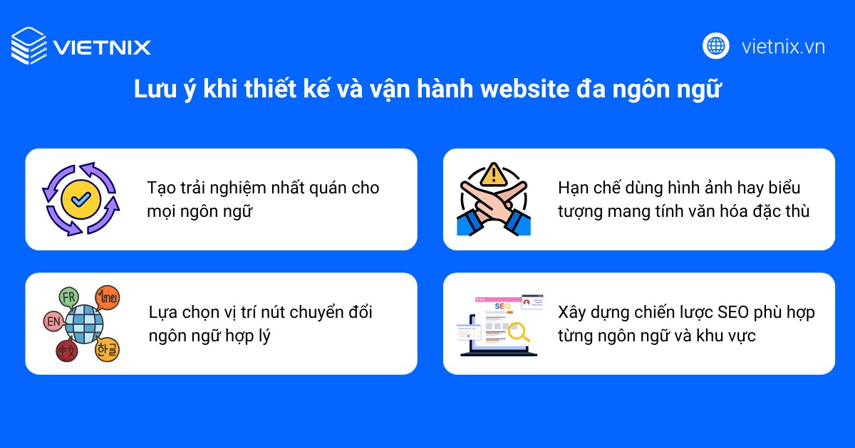 Lưu ý khi thiết kế và vận hành website đa ngôn ngữ