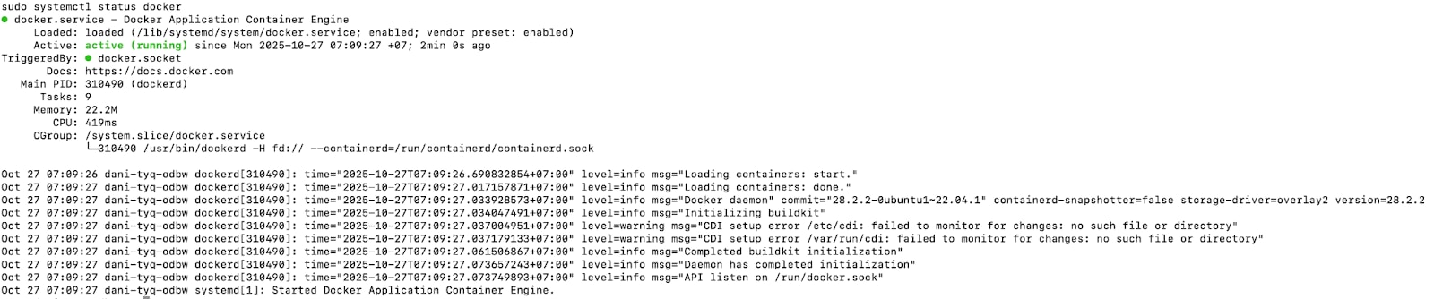 Kích hoạt và khởi chạy với Docker